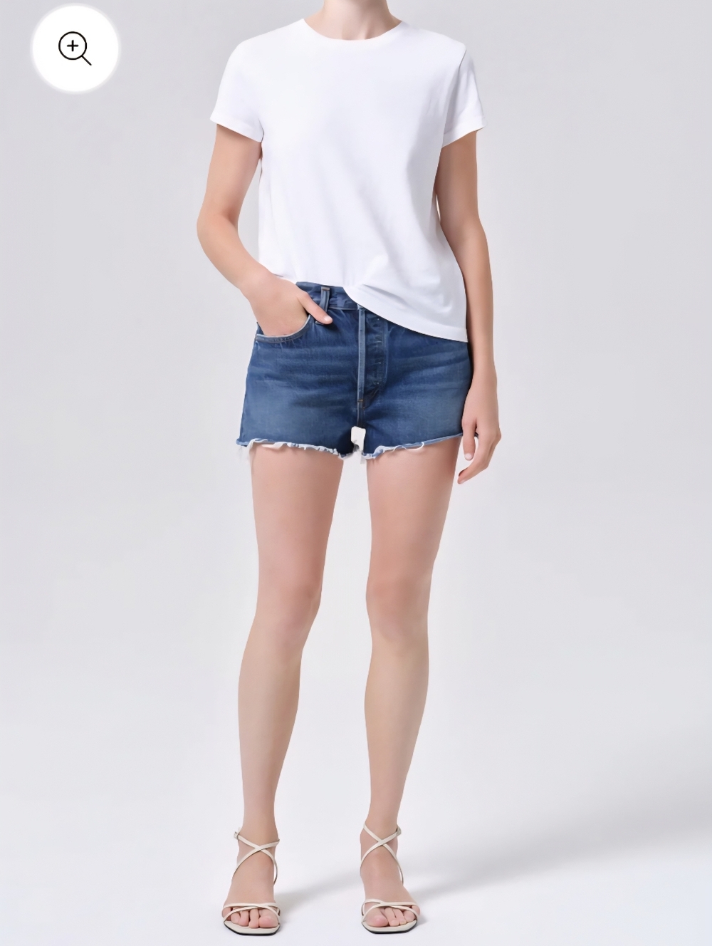 AGOLDE Parker Dark Blue High-Rise Cutoff Denim Shorts